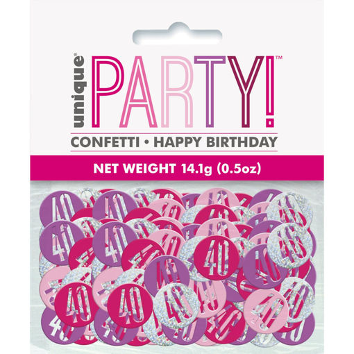 Picture of BIRTHDAY PINK GLITZ NUMBER 40 CONFETTI